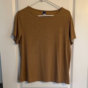 Old Navy Ribbed Short-Sleeve Tee in Camel Brown